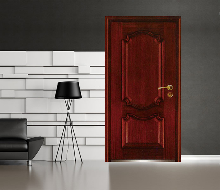 residential Solid Wood Door  Flush Swing Armored Modern Front Door Designs