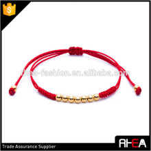 Red Rope Gold Bead Weave Bracelet,Fashion Knitted Bead Bracelet