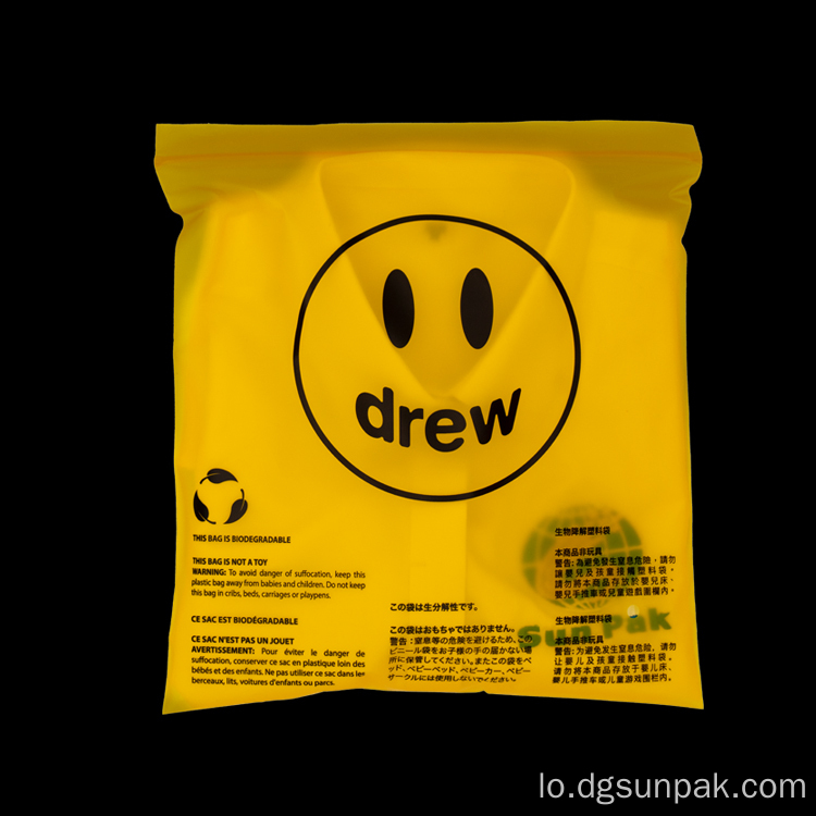 ຄໍາເຕືອນ TShirt Ziplock Recycle Bags ຖົງຢາງ