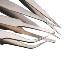 Wholesale Stainless Steel Jeweler Tweezers: Clamping Tools for Eyelash Straightening & Slanted Tips