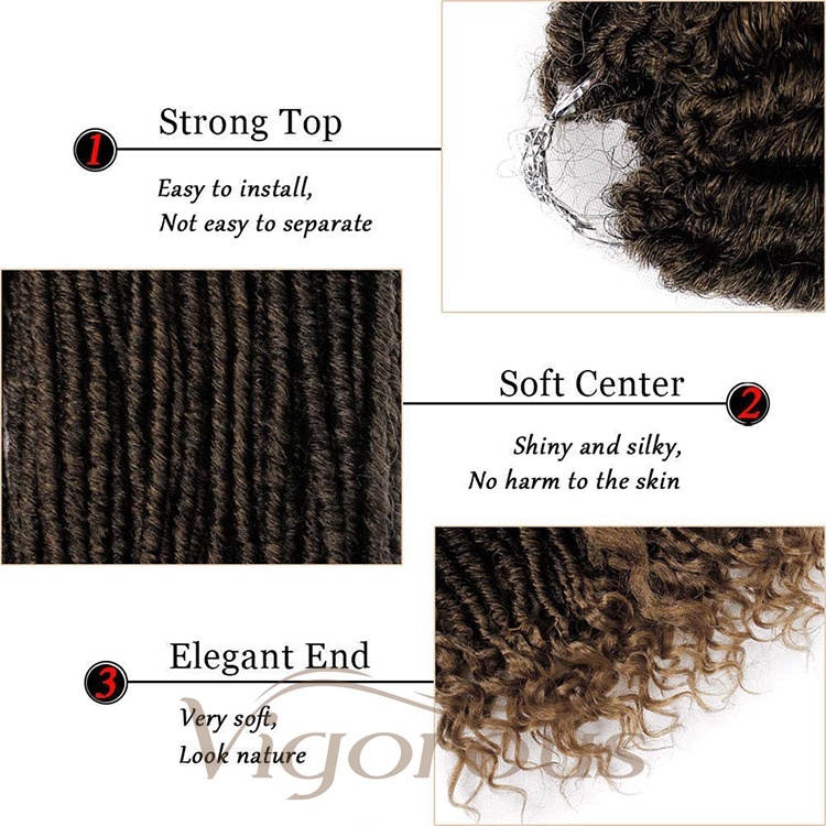 High Quality Wholesale Mambo Afro Kinky Bohemian Curly Dread Locs Sister Hair Extensions Goddess Faux Locs Crochet Wig