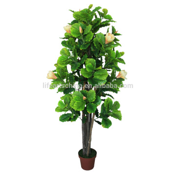 artificial tree, flower tree, real trunk