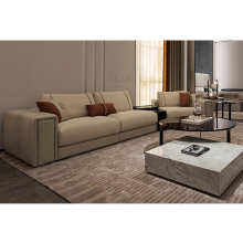 Modern Sofa with Unique Tangerine Accent Lines