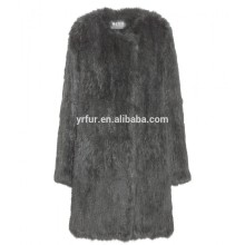 YR236 Top Quality 1*1 Knit Rabbit Fur Jacket Women