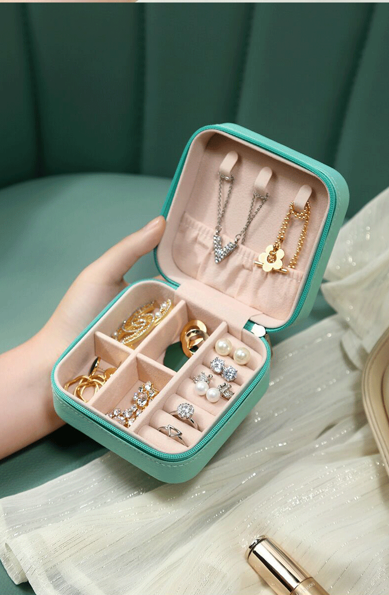 Women Small Simple PU Necklace Ring Organizer Portable Jewellery Jewel Case Packaging Gift Boxes Travel Earring Jewelry Box