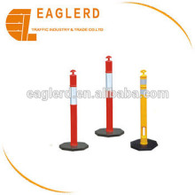 Black rubber basement T-top warning bollard delineator post made of PE