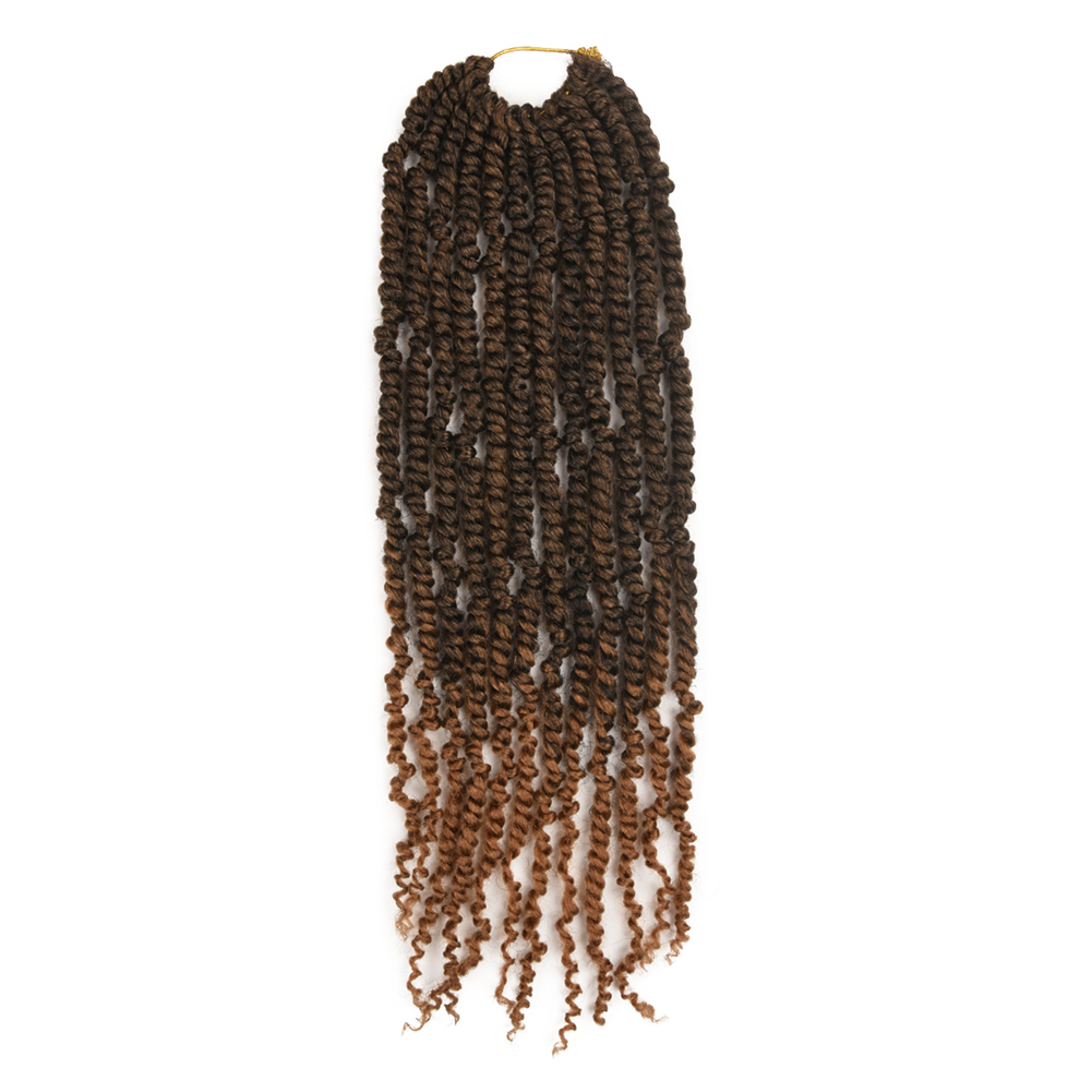 OEM 18 Inch Pre-looped Fluffy Spring Passion Crochet Synthetic Hair Bomb Twist