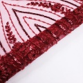 Wine Red Sequin Mesh Lace untuk Bridal