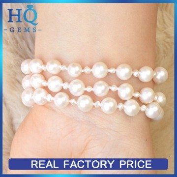 China 7mm freshwater pearl white round necklace baroque pearl necklace