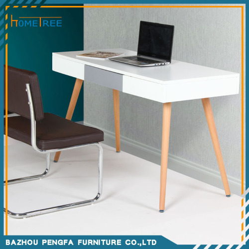 Modern stylish wooden study desk with solid wood legs