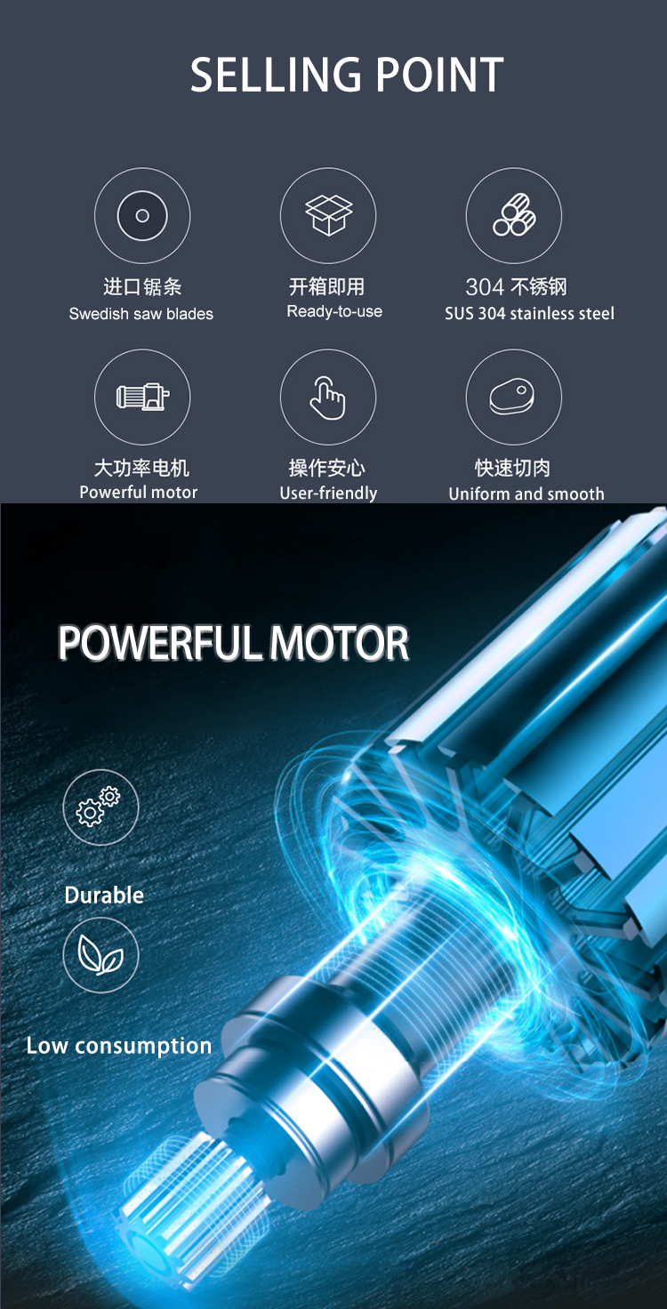 Automatic frozen meat cutting machine bone saw to food processing industrial