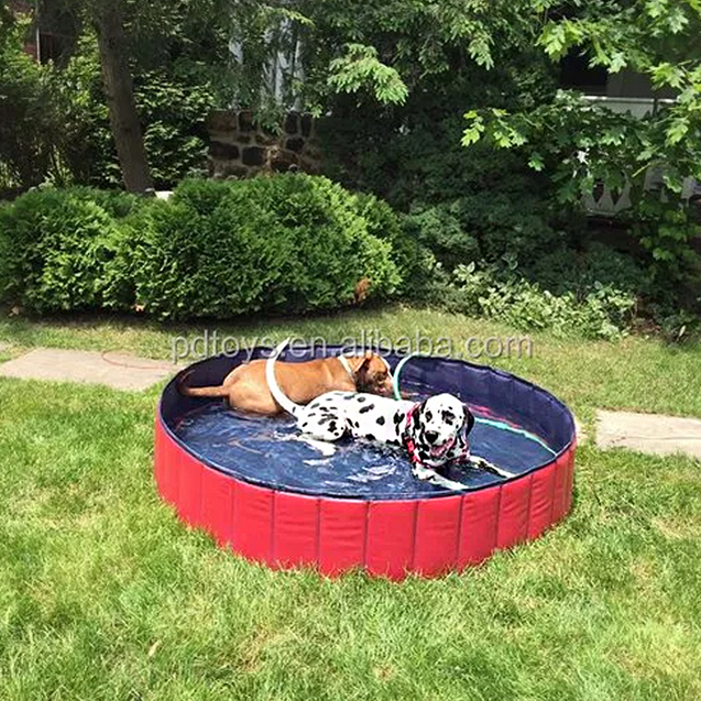 Kolam renang hewan peliharaan anjing lipat tahan bak mandi tahan lama