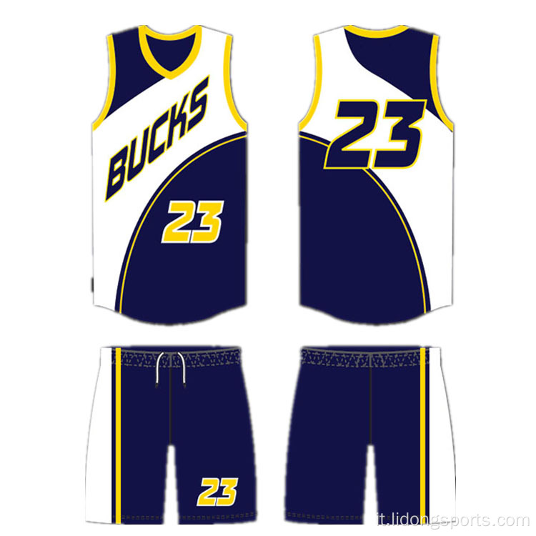 Ultimo design della maglia da basket stampato personalizzato