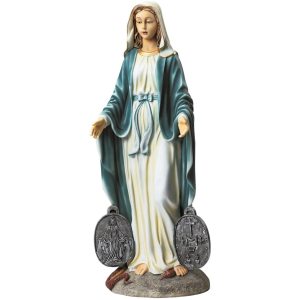 Medaille Madonna Italienischer Stil Religiöser Garten Statue