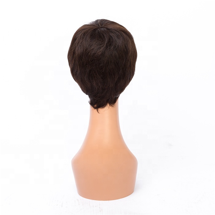 Cheap Factory Price  Good Quality Short Pixie Cut  Machine Made Human Hair Wigs