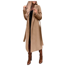 Women's Faux Wool Coat Blouse Thin Coats Trench