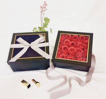 Square flower gift box with PVC window