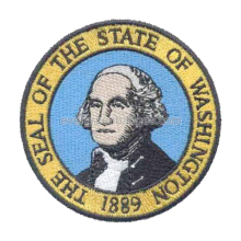 Circle Washington Person Embroidered Badges
