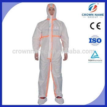 Disposable Nonwoven white sms medical coverall with tape