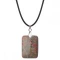 Rose Quartz 30X40MM Cuboid Necklace Men Rectangle Pendant