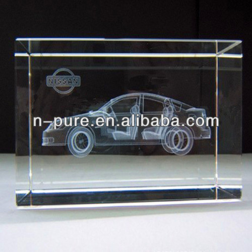 Laser-Engraved Crystal Block for Car Decoration