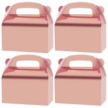 Rose Gold Treat Boxes - Small Gable Gift Boxes for Wedding and Birthday Party Favor Boxes