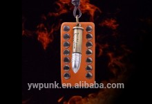 Free Sample fashion jewelry for men bronze and silver bullet pendant necklace Made in China