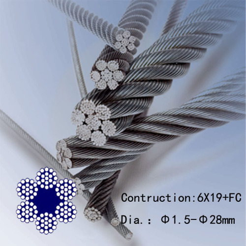316 6x19+FC Dia.1.5 tot 18 mm roestvrijstalen kabel