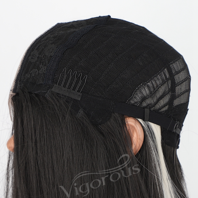 Synthetic Top Quality Wig Vendor Heat Resistant Highlinght Ombre Long Straight Lace Frontal Synthetic Hair Wigs Free Sample