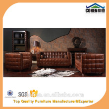 High End Europe Style Brown Vintage Leather Josef Hoffmann Cubus Sofa 321