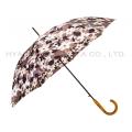 Parapluie de bâton floral pour dames