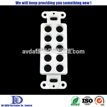 Decora Wall Plate, 10 x F holes, US 1-Gang Decora type