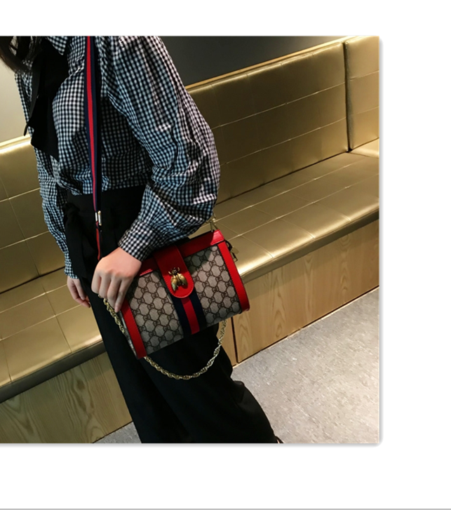 new design high quality women pu leather chain crossbody sling bag