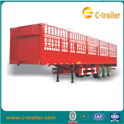 high wall semi trailer for bulk cargo transporting, 3 axle fence cargo trailer