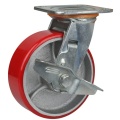 Red Duty Ball Heavy Industrial Double Trolley Casters