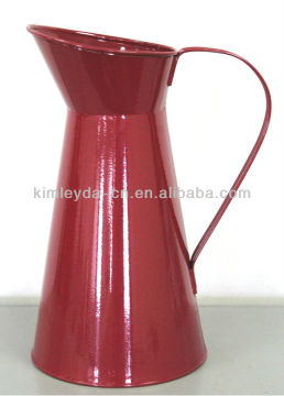 Red Metal Jug For Flowers