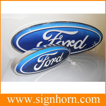 Outdoor advertising logo sign wall mounted stainless still frame illuminated advertising sign