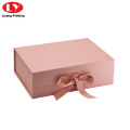 Rose Gold Magnetic Magnetic Folding Gift Box dengan Pita