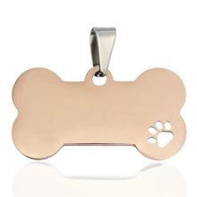 Custom Rose Gold Sublimation Engraved Stainless Steel Pet Dog Tags