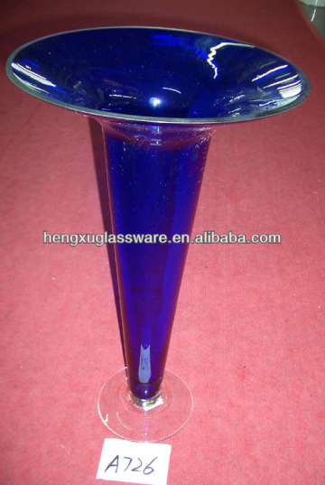 trumpet colored glass vase,colored glass vase