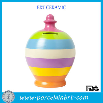 Handmade rainbow color money pot