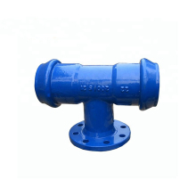 Double socket tee with flanged branch