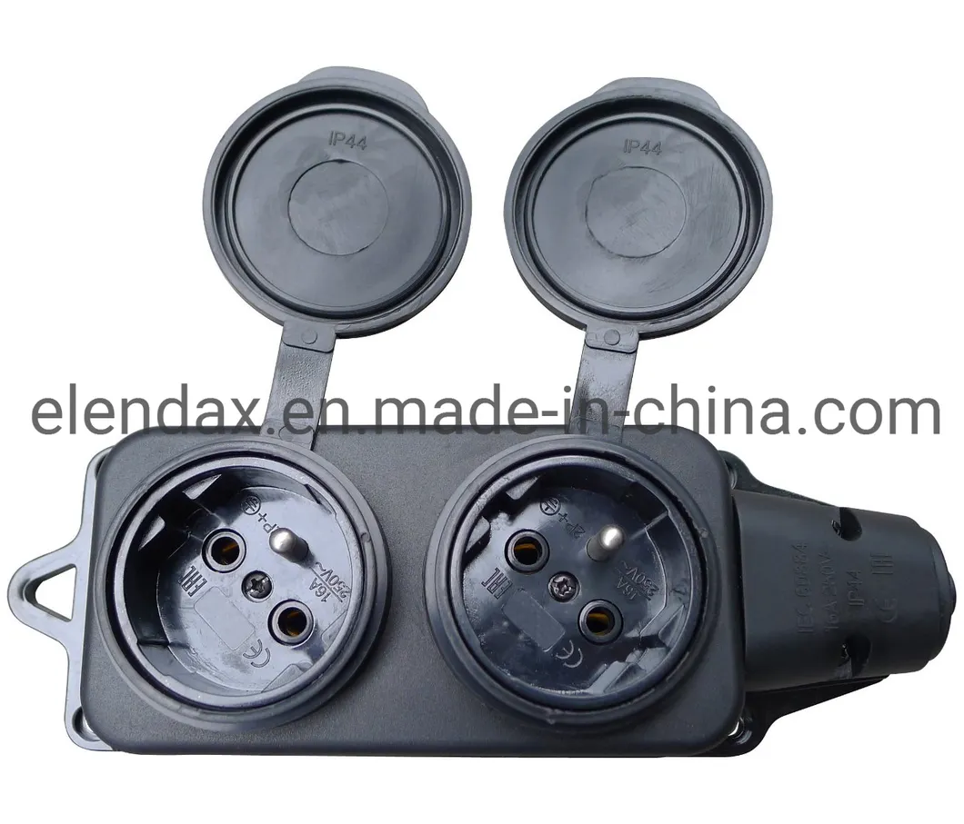 Промышленная резиновая розетка европейского стандарта с 3 розетками (P6310F)