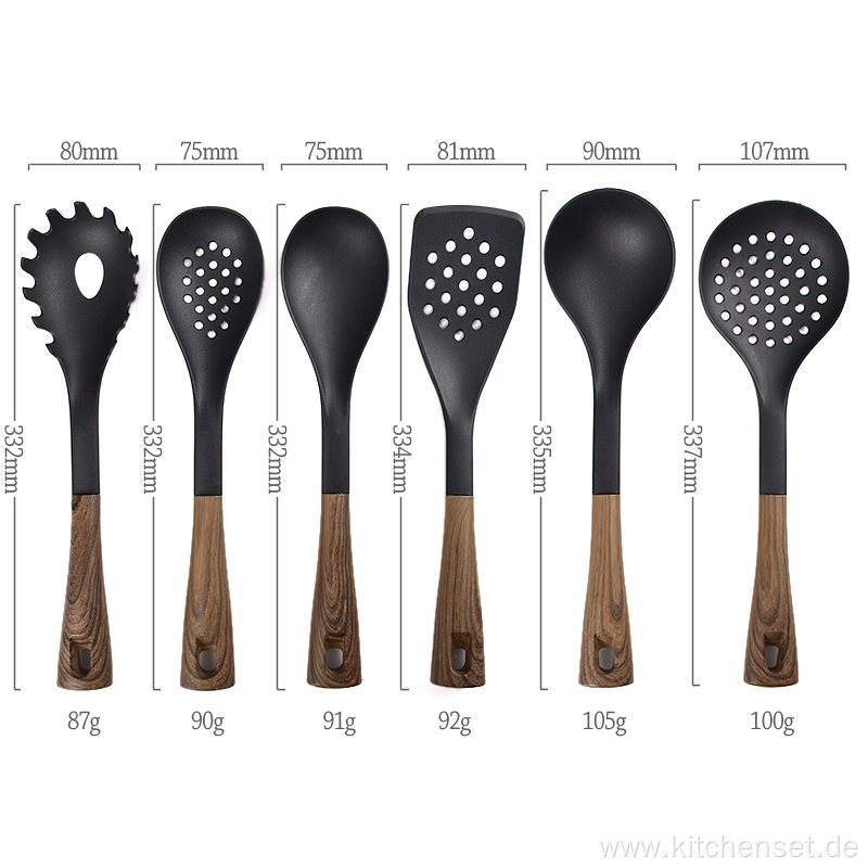 heat-resistant plastic kitchen accessories wooden utensils