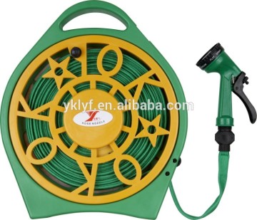 50 feet 1/2" pvc inner tube flat hose with green spray nozzle