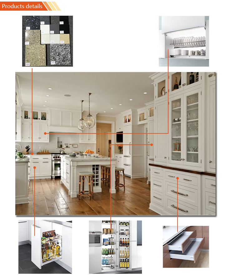 Prefabricated White Color Beech Wooded Kitchen Cabinets Hot Products For United States 2021
