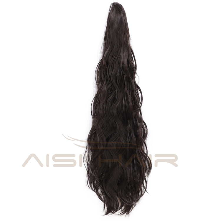 Aisi Hair Synthetic Women Claw on Ponytail Clip in Hair Extensions Long Wave Curly Style Pony Tail Hairpiece for Women