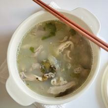 Asian PinkBlack Lines Stew Pot with Lid