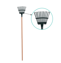 Adjustable Long Steel Handle Garden Leaf Rake with Heavy Duty Shrub Rake