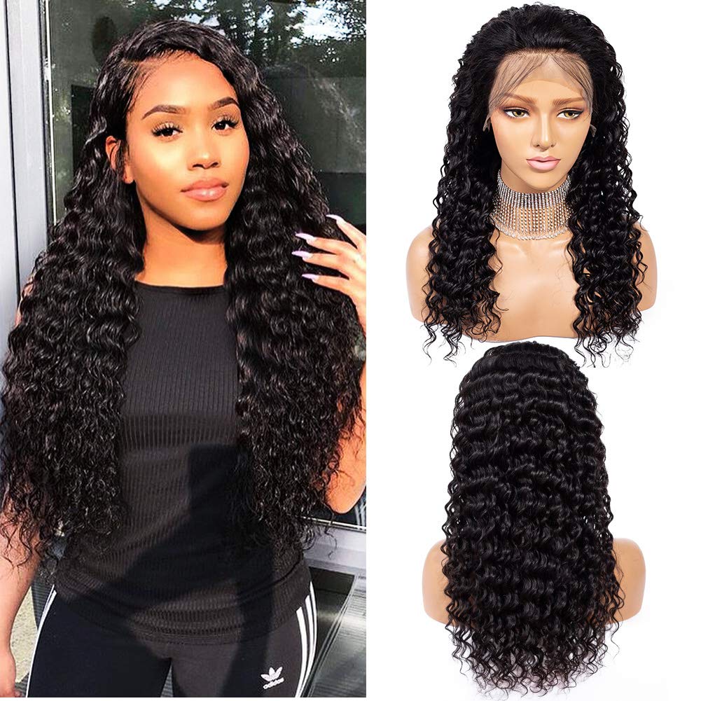 Lace Front Wigs For Black Women Pre Plucked With Baby Hair 150% Density 22 Inch Brazilian Remy Hair 13 x 4 Curly Human Hair Wigs